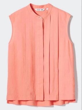 UNIQLO x COMPTOIR DES COTONNIERS Linen Blend Blouse XL Coral NWT